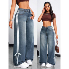 O 47121 Bohemian Denim Wide Leg Pants ��������ţ�����ȿ�