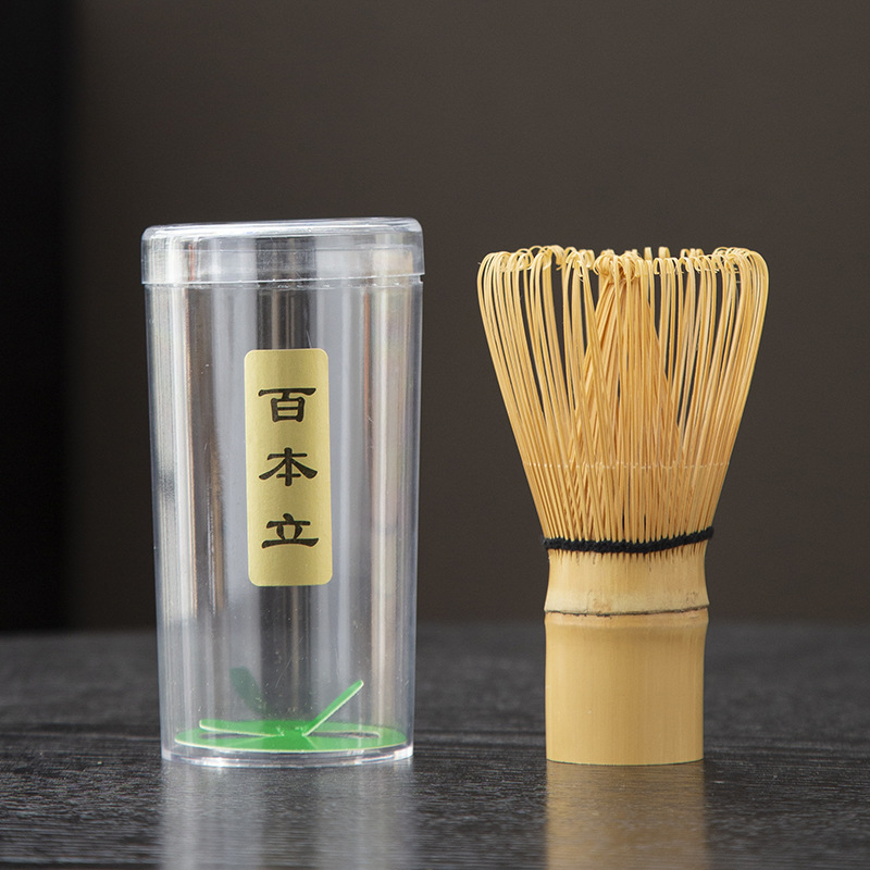 Juego de cuatro piezas de ceremonia del té de matcha, jaula de té de Baiben, tazón de té de pie, juego completo de combinación japonesa, té de punto, accesorios de jaula de té