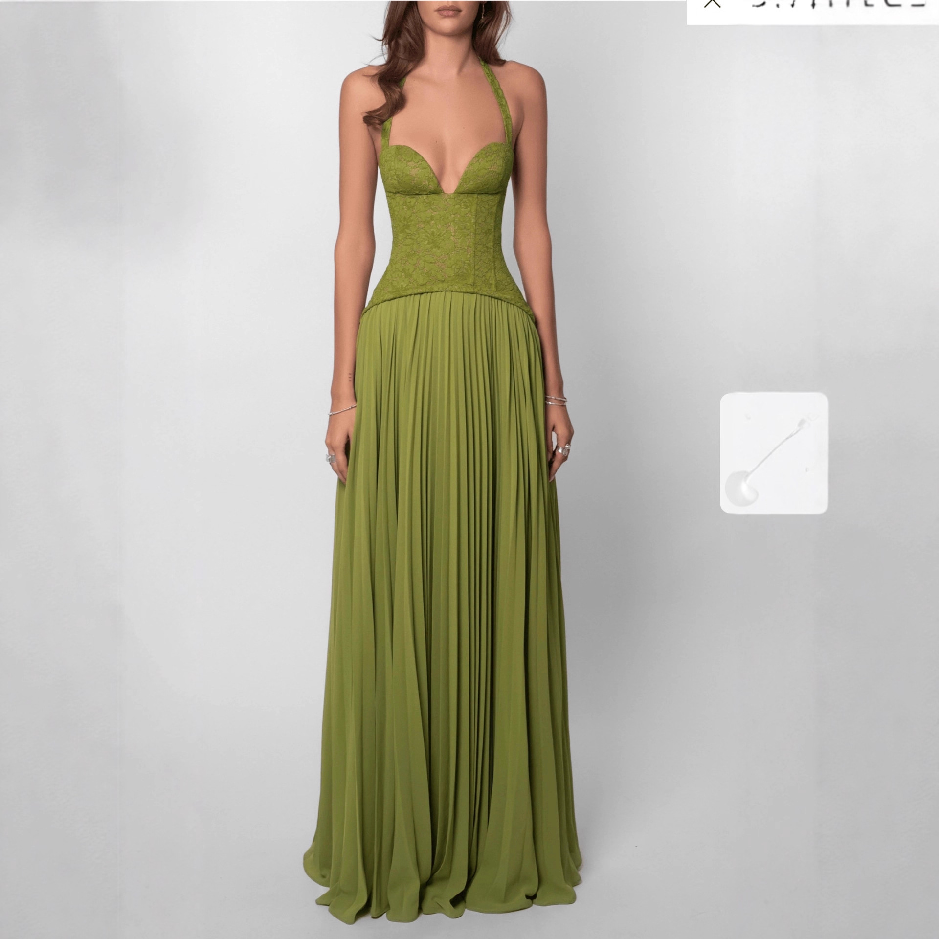 Amazon Cross-Border European and American Clothing New Fashion Sexy Backless Halterneck Low-Neck Exposed Breast Pleated Dress for Women