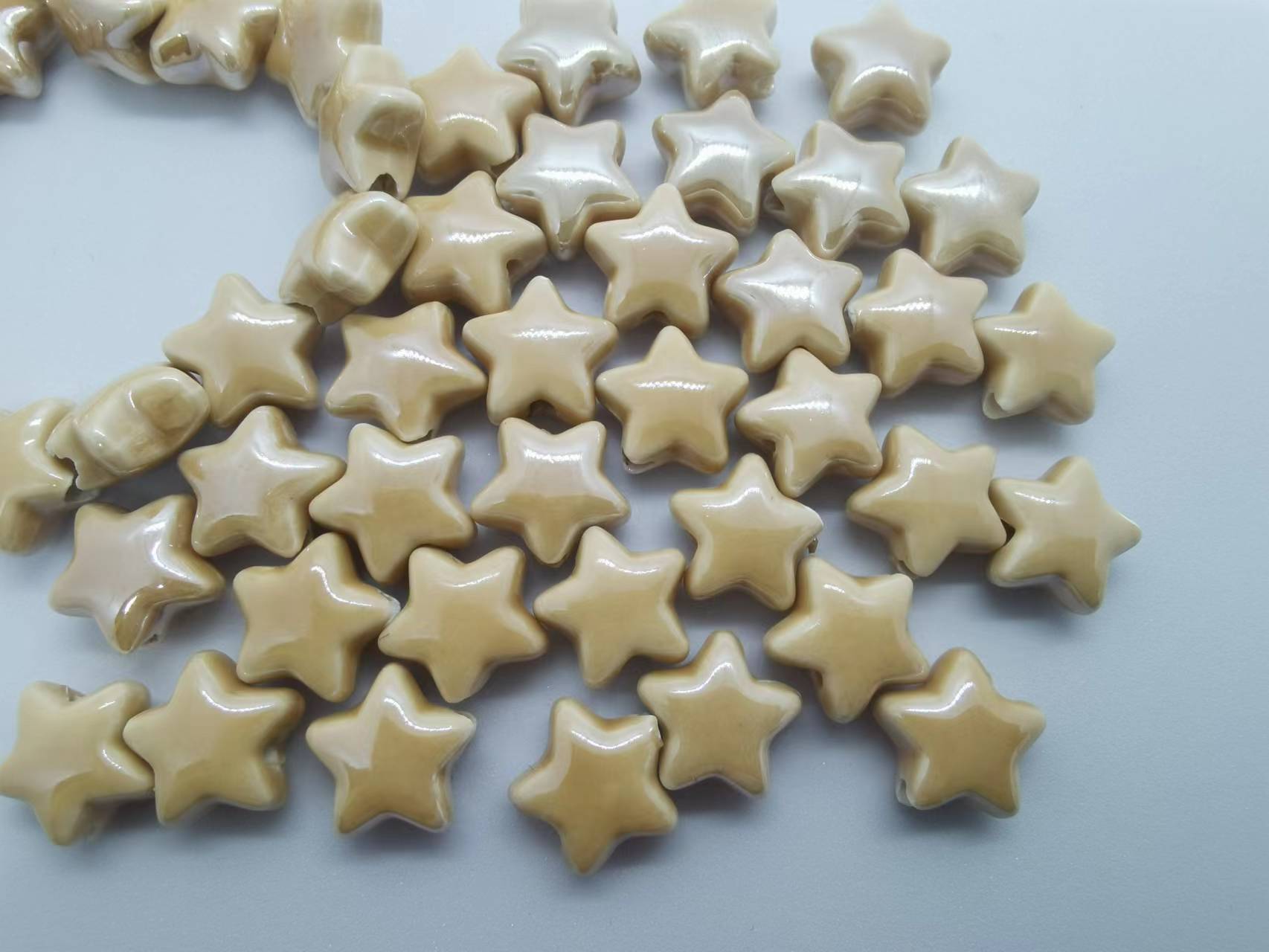25g Weight Beads Jewelry Making Type DIY Jewelry Accessories Classification 10 PCS/Package Quantity ceramics Material Pentagram Pattern Plating Design Simple Style Style 10 PCS/Package Ceramics Pentagram DIY Jewelry Accessories Beads 1