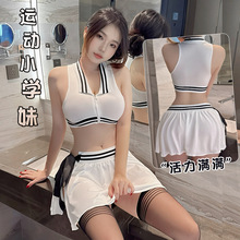 樊蕾 网球女神COS情趣内衣性感分体装开叉诱惑调情睡衣套装女1014