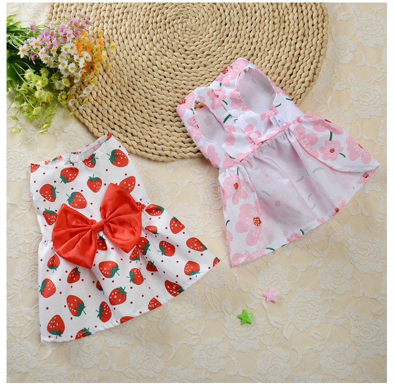 Princess Polyester Flower Bow Knot Printing Pet Clothing display picture 3