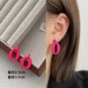 0114O-font rose red 925 silver needle