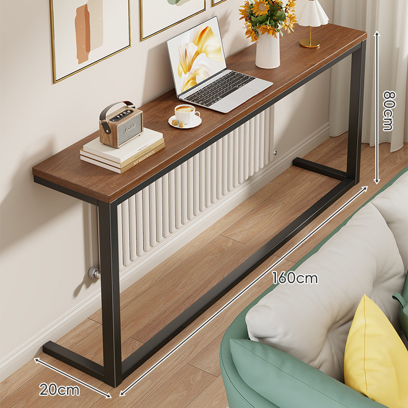 Estante Estrecho de Almacenamiento de Madera y Hierro para Sala de Estar y Dormitorio