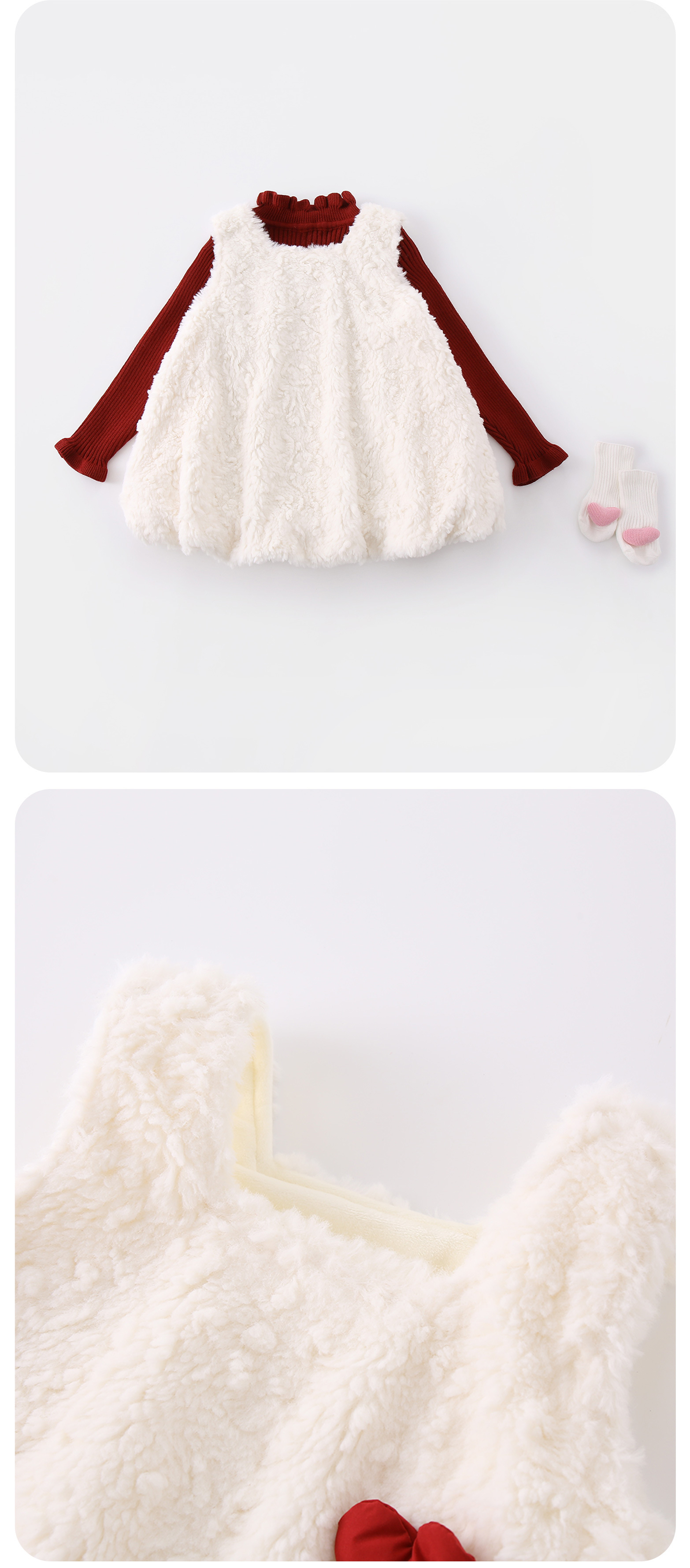 106059819@qq.com Girls' Autumn Winter Infant Baby Girl Clothes Stylish Fleece Lined First Birthday Princess Dress New Year Outfit_voghion.com