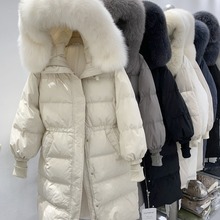 2025冬季白鸭绒大毛领羽绒服女高级感宽松长款显瘦过膝外套女装
