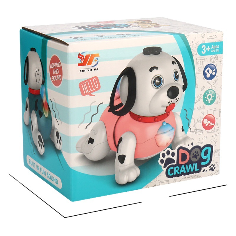 Bebé eléctrico diversión gateando cachorro torciendo cuerpo música luz bebé aprendizaje gateando niños rompecabezas