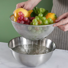 不锈钢盆漏盆双层厨房洗菜盆沥水篮水果盘和面打蛋盆多用途盆