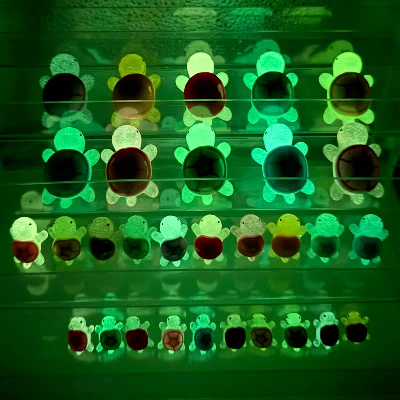 Интернет-знаменитости, мультяшная серия черепах, микропейзаж, аквариум, ландшафтные украшения, милые красочные маленькие черепахи, светящиеся украшения