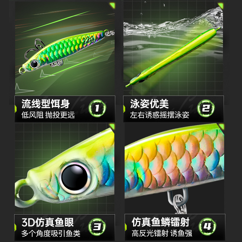 路亜鉄板の魚鱗の紋様が漂っています。鉄板の首を上げて釣りをします。|undefined