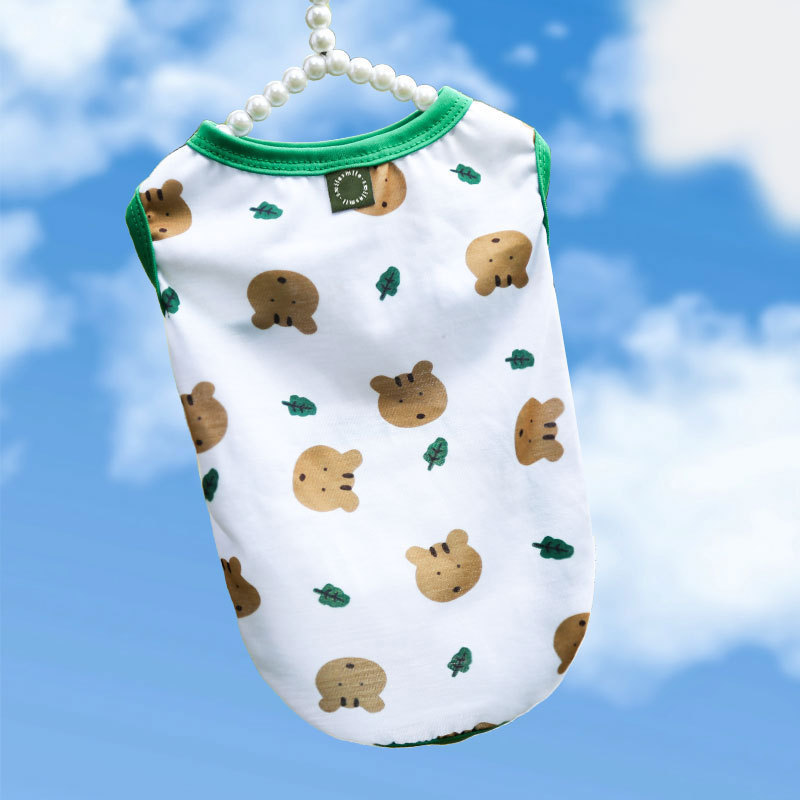 Ropa para mascotas pequeñas, medianas y grandes, perros y gatos, suministros para perros y gatos, chaleco de peluche con dibujos animados para primavera y verano, Bichón Frisé