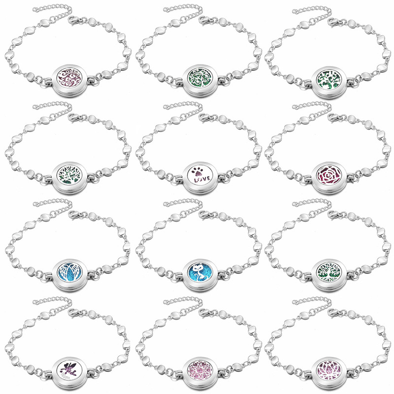 Hot simple stainless steel life tree bracelet aromatherapy essential oil diffuser box bangle high quality women bracelet Hot simple stainless steel life tree bracelet aromatherapy essential oil diffuser box bangle high quality women bracelet