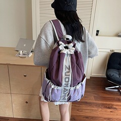 新款爱心轻便户外徒步登山包撞色时尚双肩包大容量露营包旅行包包