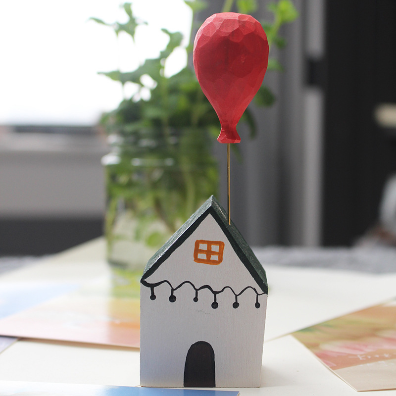 Qingmufan Wooden Simple Small House Ornaments Creative Christmas Tree Decoration Children's Room Decoration Crafts