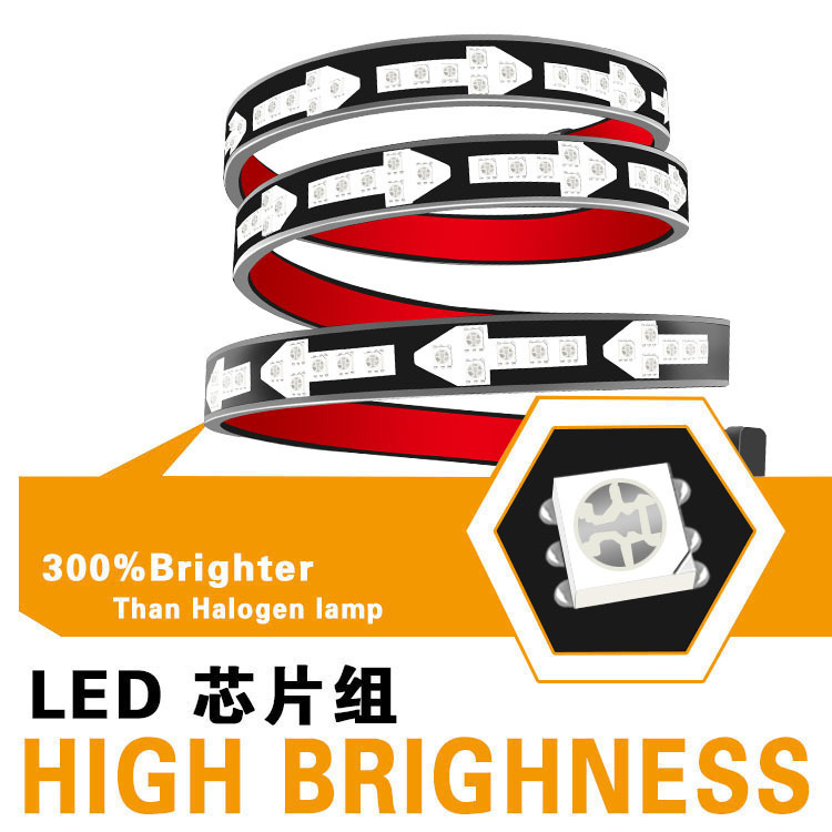 Cross-Border special supply car light pickup truck tail light wide pressure multi-function magic color streamer horse racing streamer modified warning light