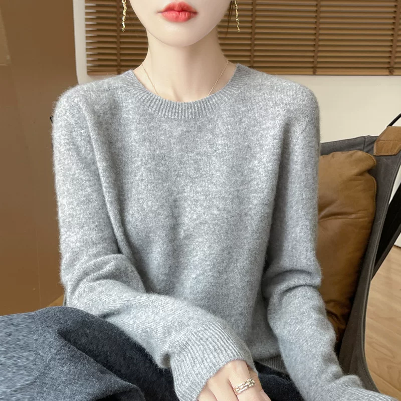 Woolen sweater, demi-season knitted long-sleeve, loose fit