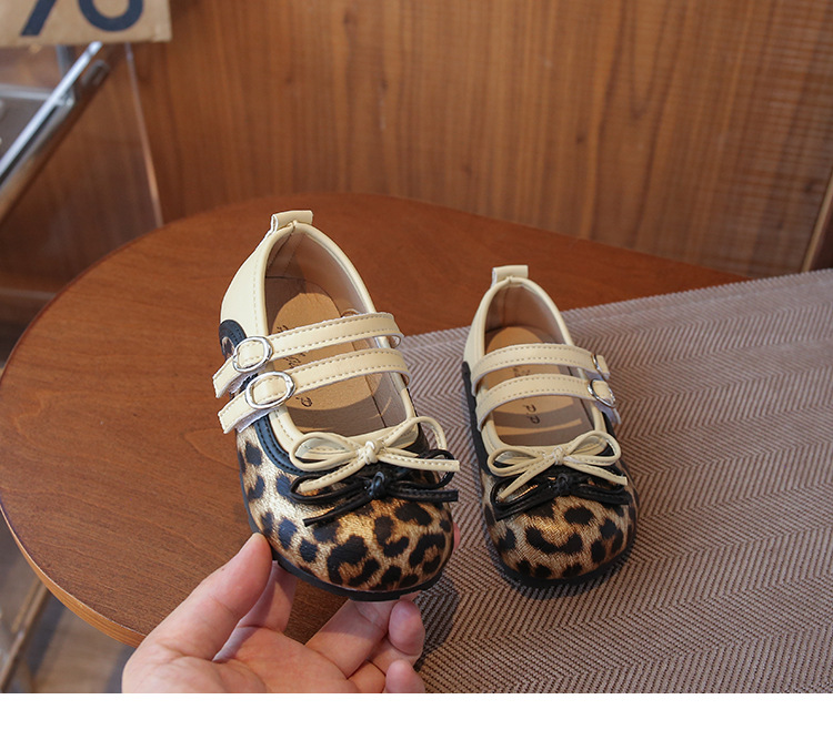 Mädchen Mary Janes Mit Leopardenmuster Weiche Lederschuhe_voghion.com