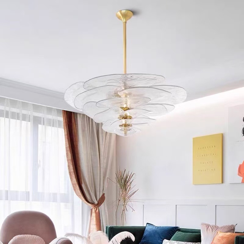 法式复古Murano穆拉诺中古设计师客厅餐厅楼梯卧室感玻璃吊灯-阿里巴巴