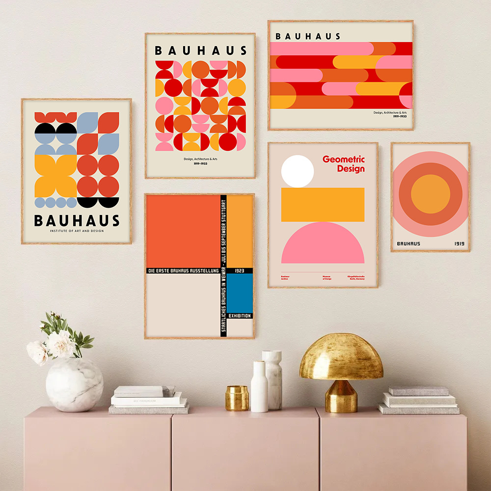 Bauhaus Living Room Niche Art Painting Core Industrial Style Home Decoration Painting Abstract Geometric Studio Bedroom Hanging Painting