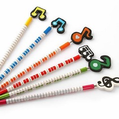かわいいカラー音楽記号HB字木製鉛筆学習用品学生文房具速売通アマゾン