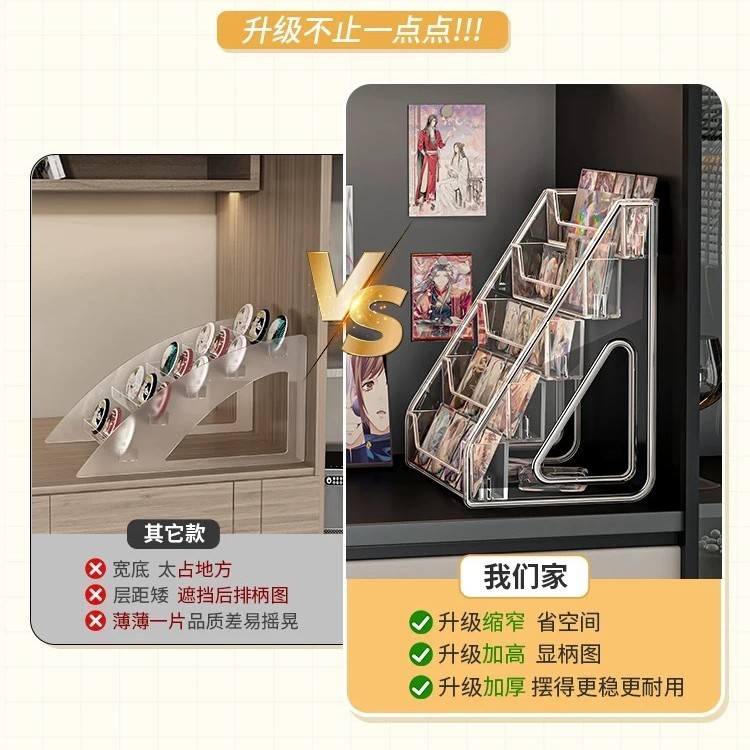 ✅吧唧展示架阶梯式陈列桌面亚克力小卡色纸周边流麻多层谷子置物|undefined