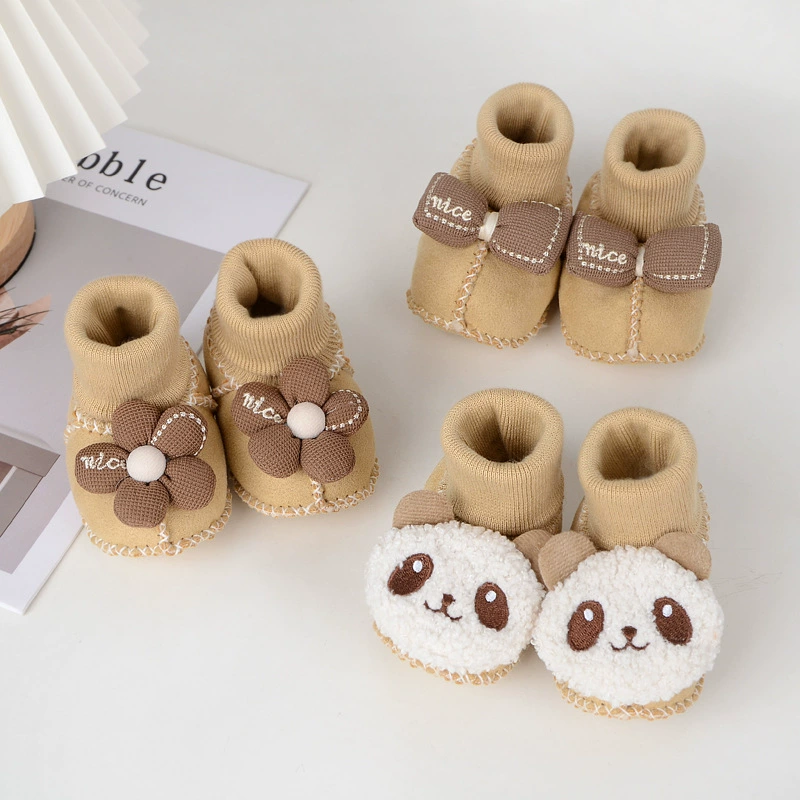 Пинетки Детские малышей Новый год красные носки обувь плюшевые детские носки обувь теплые не падать