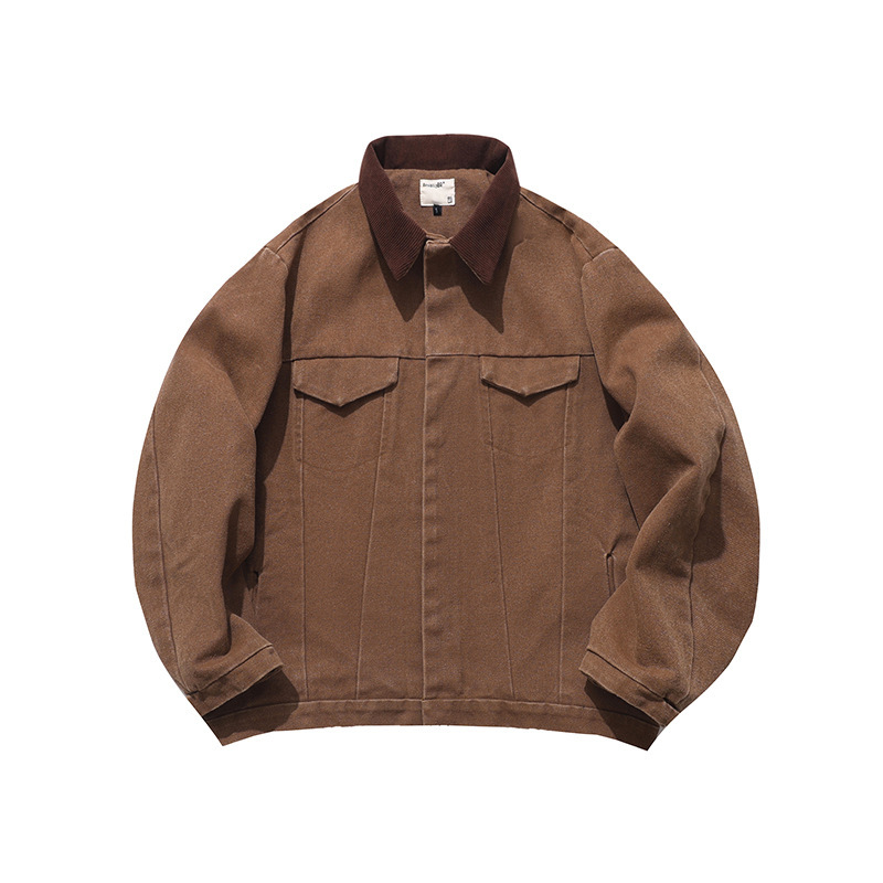City Essentials 2026 Spring New Vintage Washed Trucker Jacket with Turn-Down Collar City Essentials 2026 Spring New Vintage Washed Trucker Jacket with Turn-Down Collar