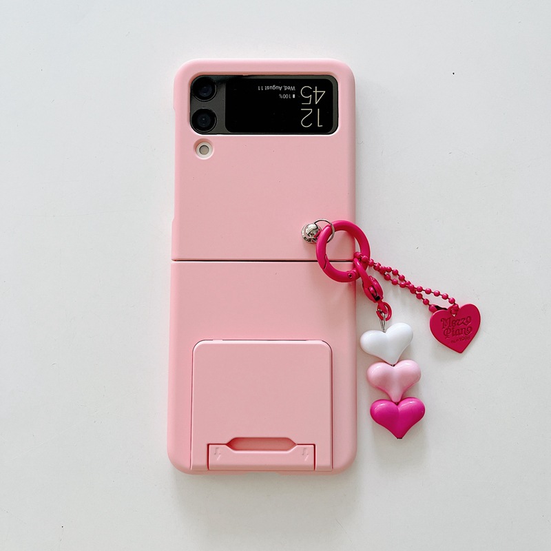Funda para samsung galaxy z flip4 3 con soporte y corazón_voghion.com