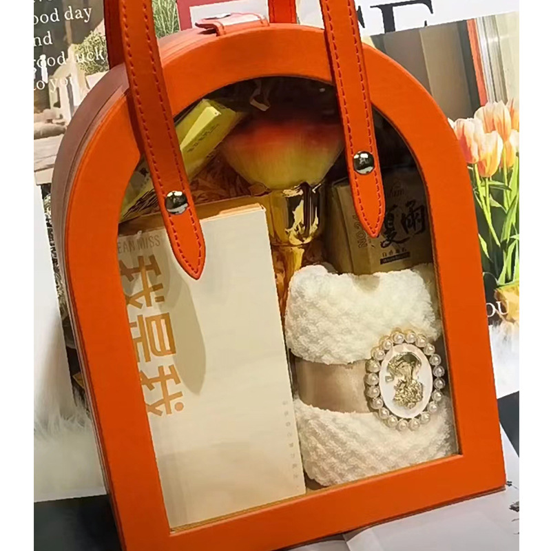 现货批发定制百搭伴娘闺蜜伴手礼商务送礼礼盒皮质镂空礼品包装盒