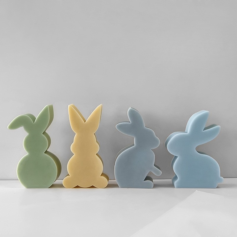 Jiahuimei conejo aromaterapia vela molde de silicona animal yeso decoración DIY epoxi Decoración