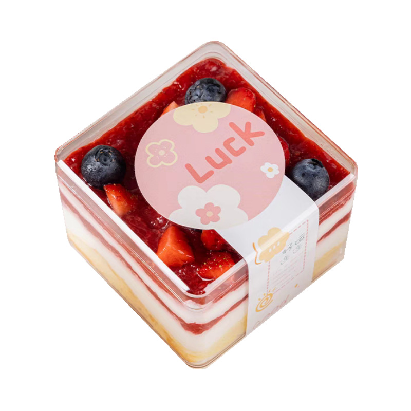 Caja de embalaje de galletas PS caja cuadrada de plástico transparente panadería snack lata caja de almacenamiento