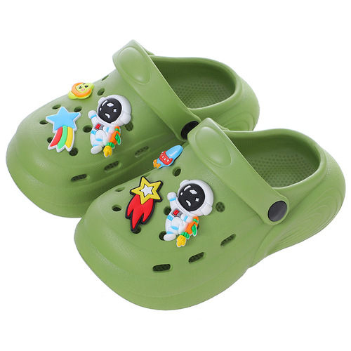 夏季新款儿童洞洞鞋轻便踩屎感中小童包头拖鞋男童透气防滑花园鞋