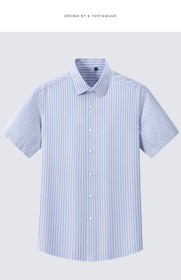 Áo sơ mi nam ngắn tay 100% cotton 230 sợi chống nhăn không cần ủi phong cách công sở — Sọc xám xanh - Áo tay ngắn 203, Trắng - Áo tay ngắn 001, Xanh nhạt - Áo tay ngắn 011, Xanh xám nhạt - Áo tay ngắn 006 chi tiết 22