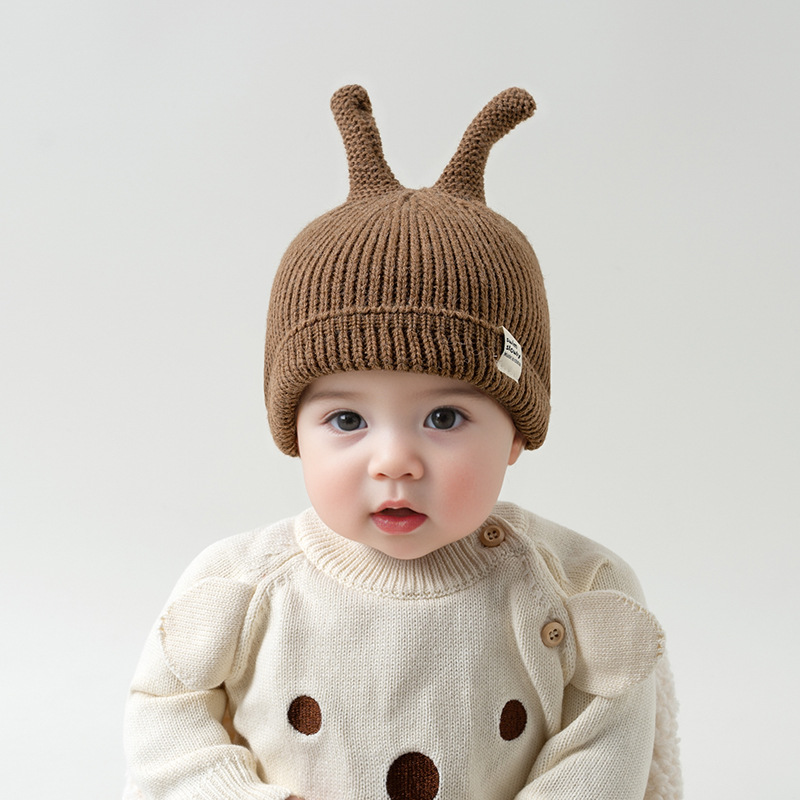 Sombrero para bebés otoño y invierno pequeño mes gorra de punto gorra de lana para bebés bebés caliente bebé bebé