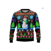 圣诞外贸跨境圆领3D数码印花速卖通圣诞节雪人卫衣长袖好看潮流