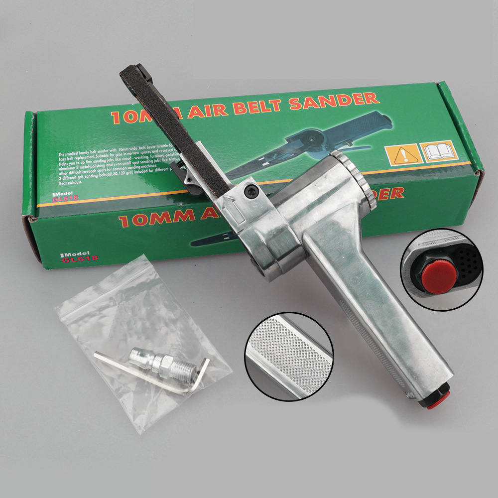 厂家直销 风研工业级气动砂带机 角向 风动打磨机 环带机 抛光机