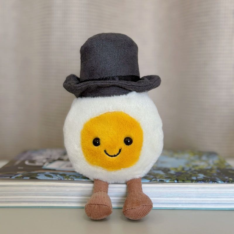 元英jellycatかわいい卒業水煮卵ウサギ卵ぬいぐるみ趣味目玉焼き人形子供結び|undefined