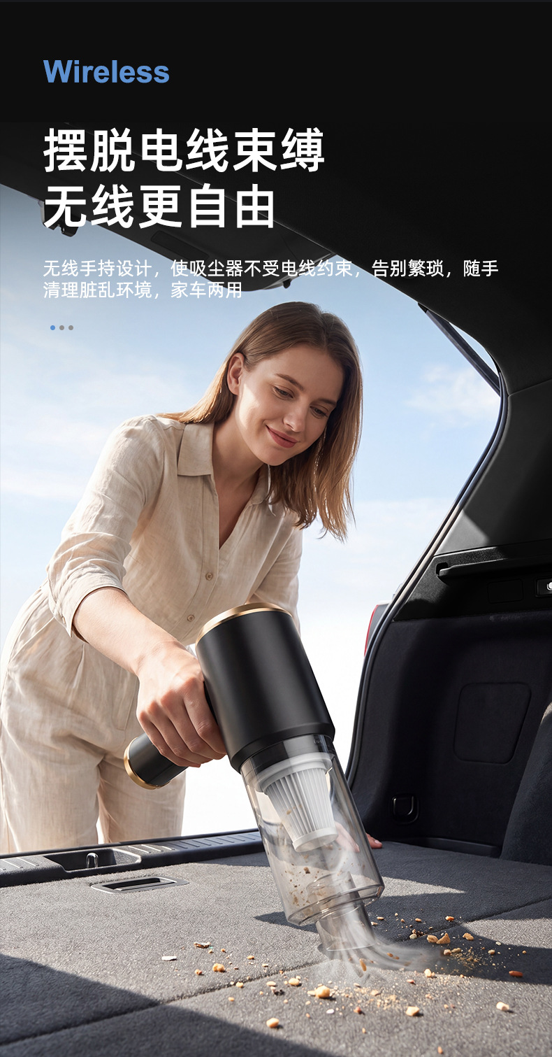 Car vacuum cleaner, small portable dual-use handheld car vacuum and blower, wholesale