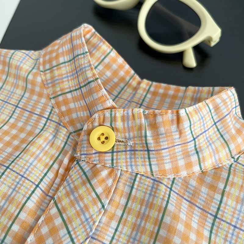 Camisa a cuadros para niños 2025 nuevo estilo bebé niño chaqueta casual estilo occidental primavera y otoño camisa para niños moda de manga larga