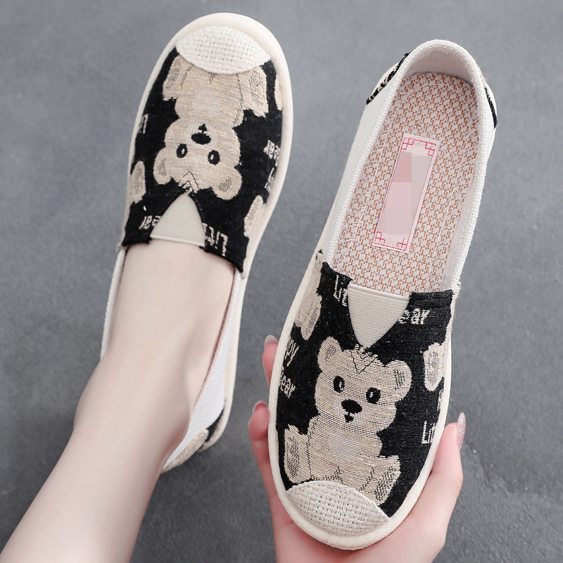 Lazy Slip-on Women's Canvas Shoes Spring Summer Autumn New Old Beijing Cloth Shoes Women's Single Shoes Breathable Lightweight Wholesale