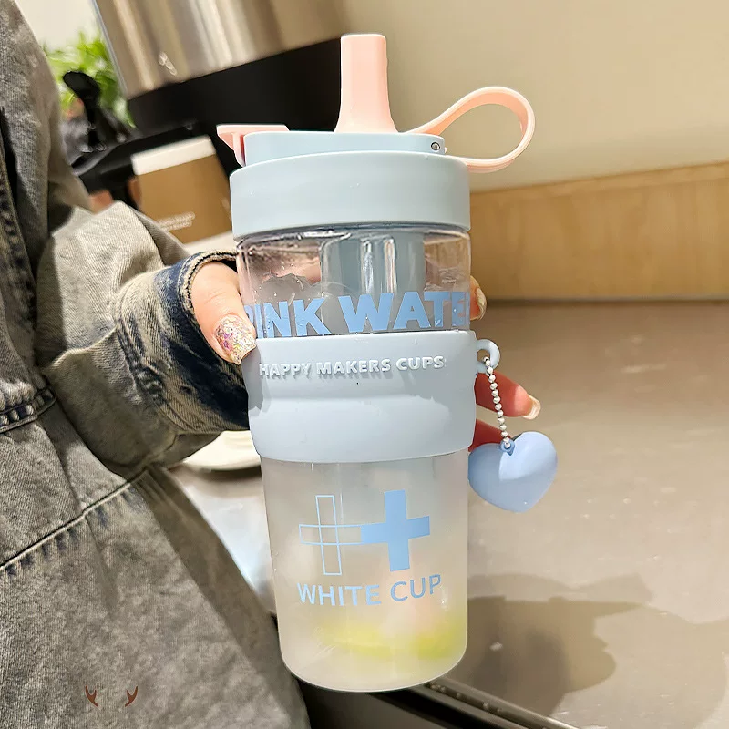 High quality capacious straw with glass for water, tea cup