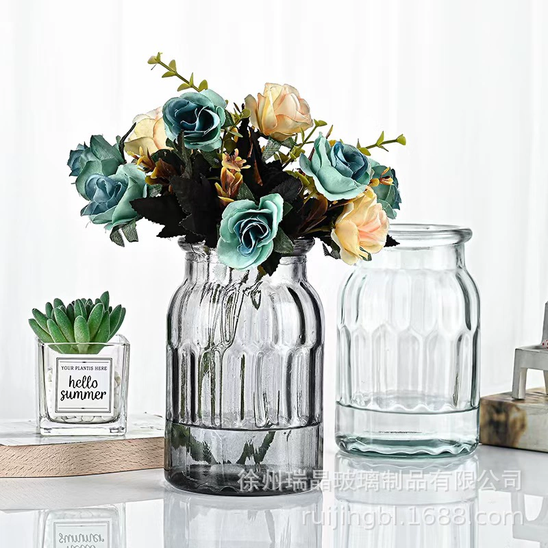 Стеклянная ваза в клетку, украшения для дома, гостиной, креативная цветочная композиция, европейская гидропонная ваза, простая декоративная ваза