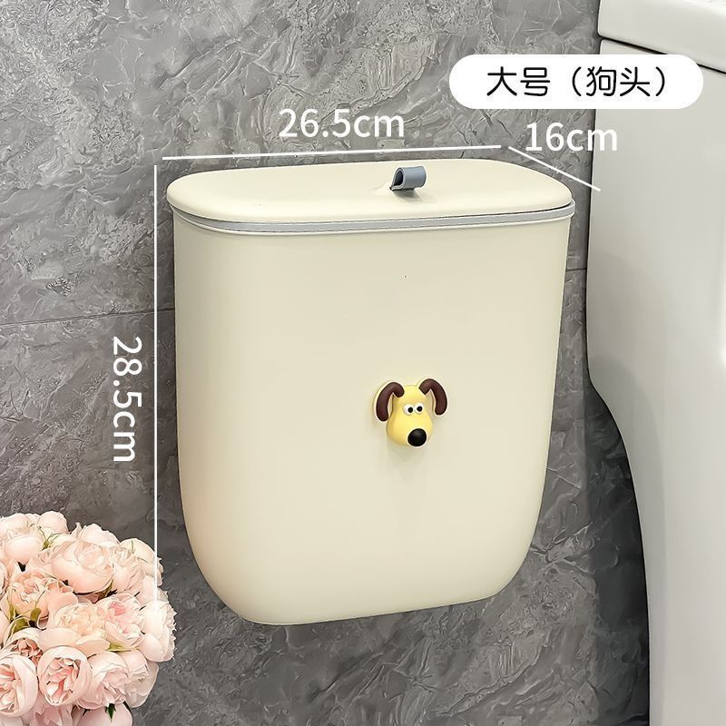 Cubo de almacenamiento de basura cocina doméstica baño de pared antiodor con cubierta contenedor de basura inodoro inodoro papel higiénico cubo de almacenamiento