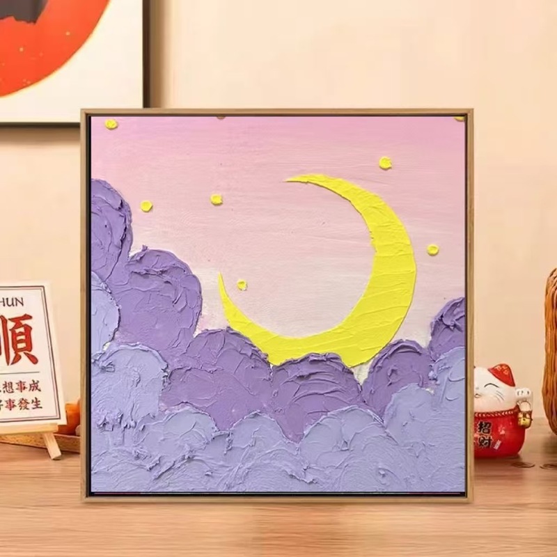 20*20数字肌理画diy网红手作店批发摆摊手工石英砂立体浮雕装饰画|undefined