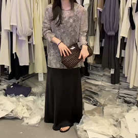 26052141 库 玖月 15人丝 南油设计师银丝刺绣花朵疏影烟枝网纱外