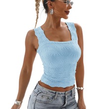 亚马逊跨境2024新款女士背心提花塑身透气性感吊带背心现货批发