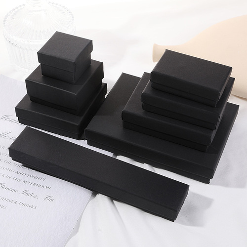 Kraft paper box wholesale necklace bracelet packaging box can be stamped jewelry packaging box multi-specification kraft paper jewelry box