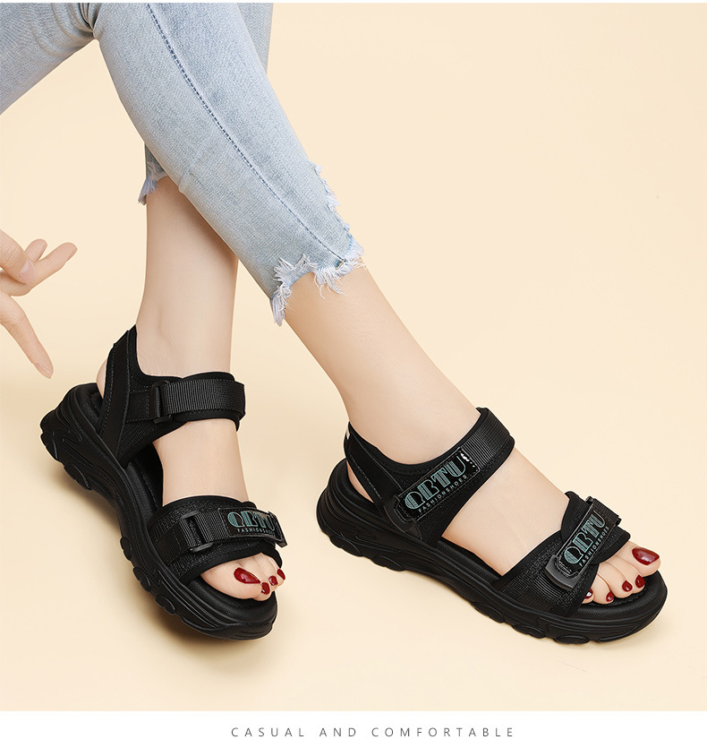 Sandal thể thao nữ đế dày phong cách ballet mùa hè 2024 — 9819 xanh đen, 9819 mét xanh lục chi tiết 7