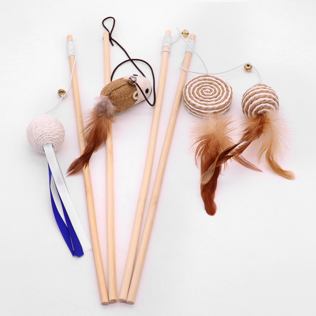 Juguetes para gatos Palo divertido Plumas Palo para gatos Juguetes de madera maciza Palo divertido para gatos