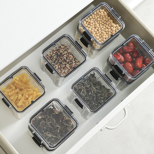 Sealed cans for grain kitchen storage, food-grade transparent plastic cans, boxes, snacks, dry goods, tea storage cans